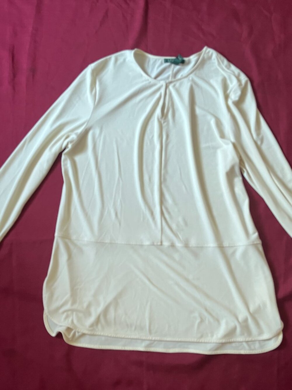 Lauren Ralph Lauren Blouse litgh weigh satin finish s Jersey size xl for woman